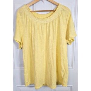 Talbots Plus Size Yellow Short Sleeve T-Shirt Size 2X